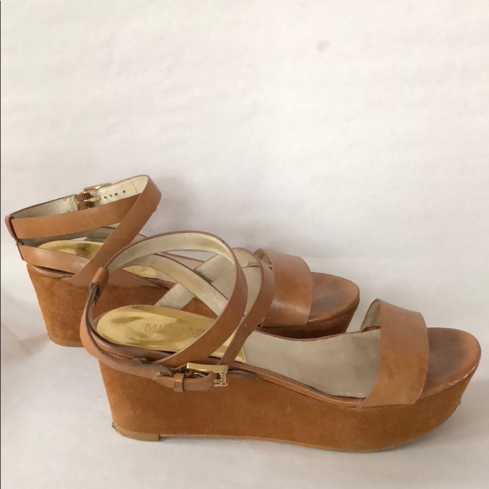 Michael Kors Flat Wedge Sandal in Luggage Brown